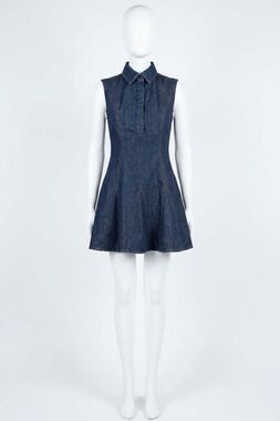 NEW GILNER FARRAR sana dress in dark blue denim